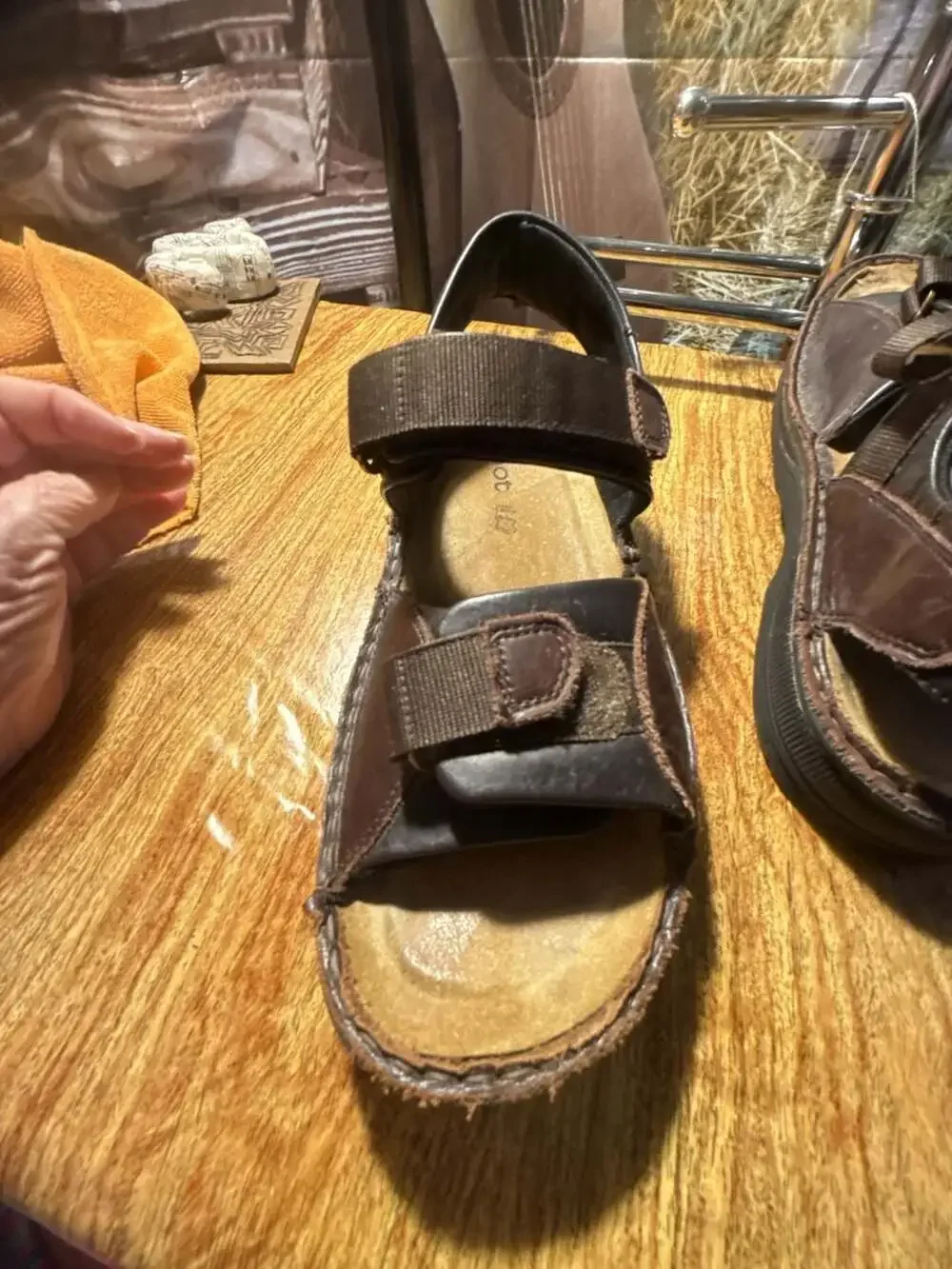 Naot Men's Brown Leather Adjustable Strap Sandals Size 42